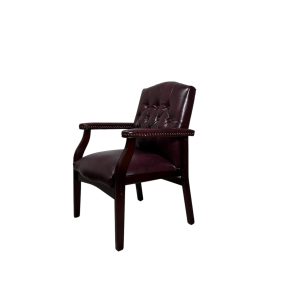 chaise d'invité capitonnée en vinyle de style traditionnel