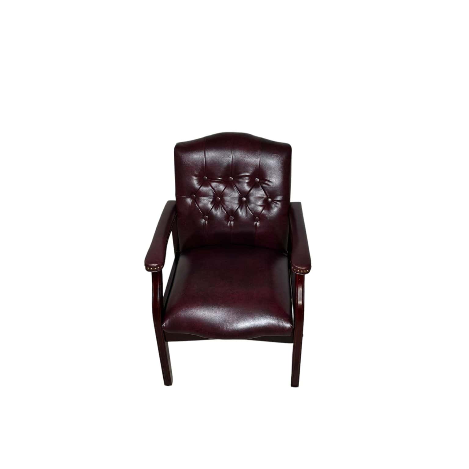 chaise d'invité capitonnée en vinyle de style traditionnel