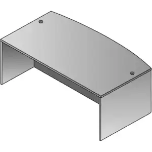 Coquille de bureau à devant arqué, 72 po