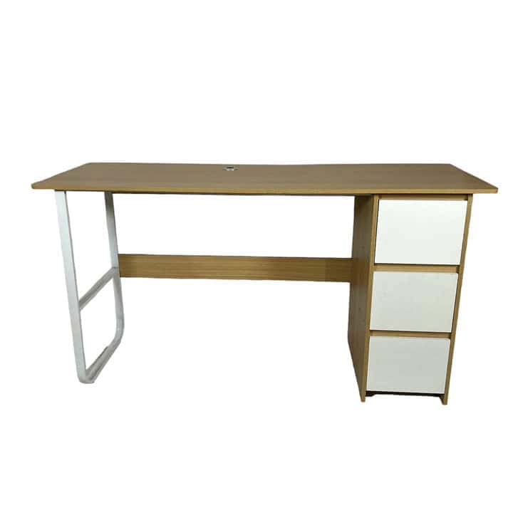 Bureau de travail avec 3 tiroirs (140cm)