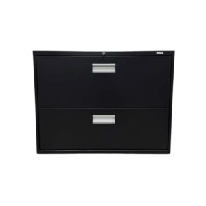 Classeur latéral à deux tiroirs, fini noir - 36 pouces