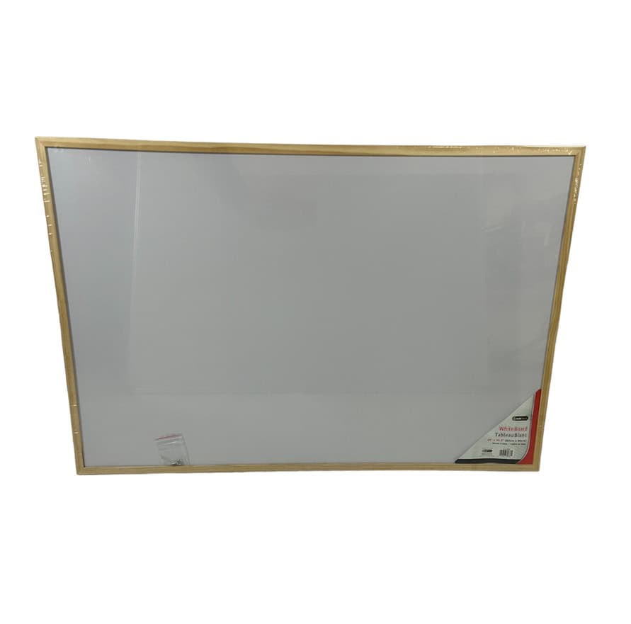 Tableau Blanc effaçable avec cadre en bois 90 cm x 60 cm